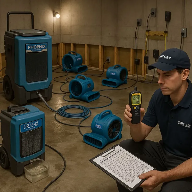 Structural Drying and Dehumidification process in Wyandanch, NY